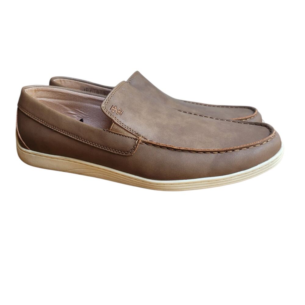 IZOD Memory Foam Men's Brown Slip-On Loafers Casual Comfort Shoes Size 12M